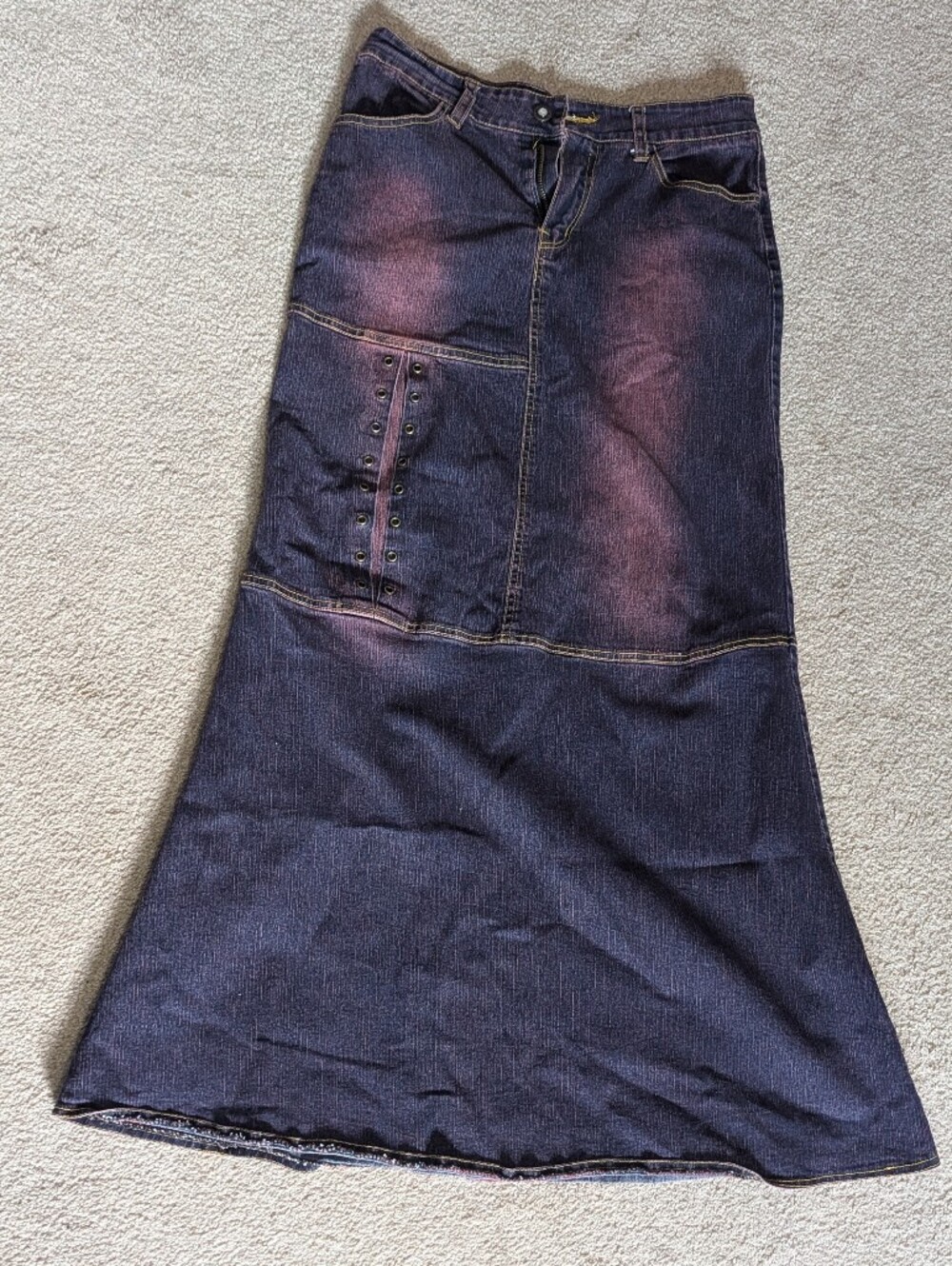 Eve Jeans - Dark Indigo with Yellow Topstitching